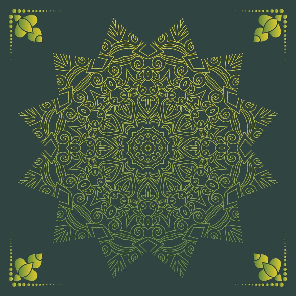 Luxury ornamental mandala design background in gold color vector