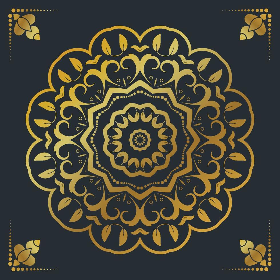 Luxury ornamental mandala design background in gold color vector