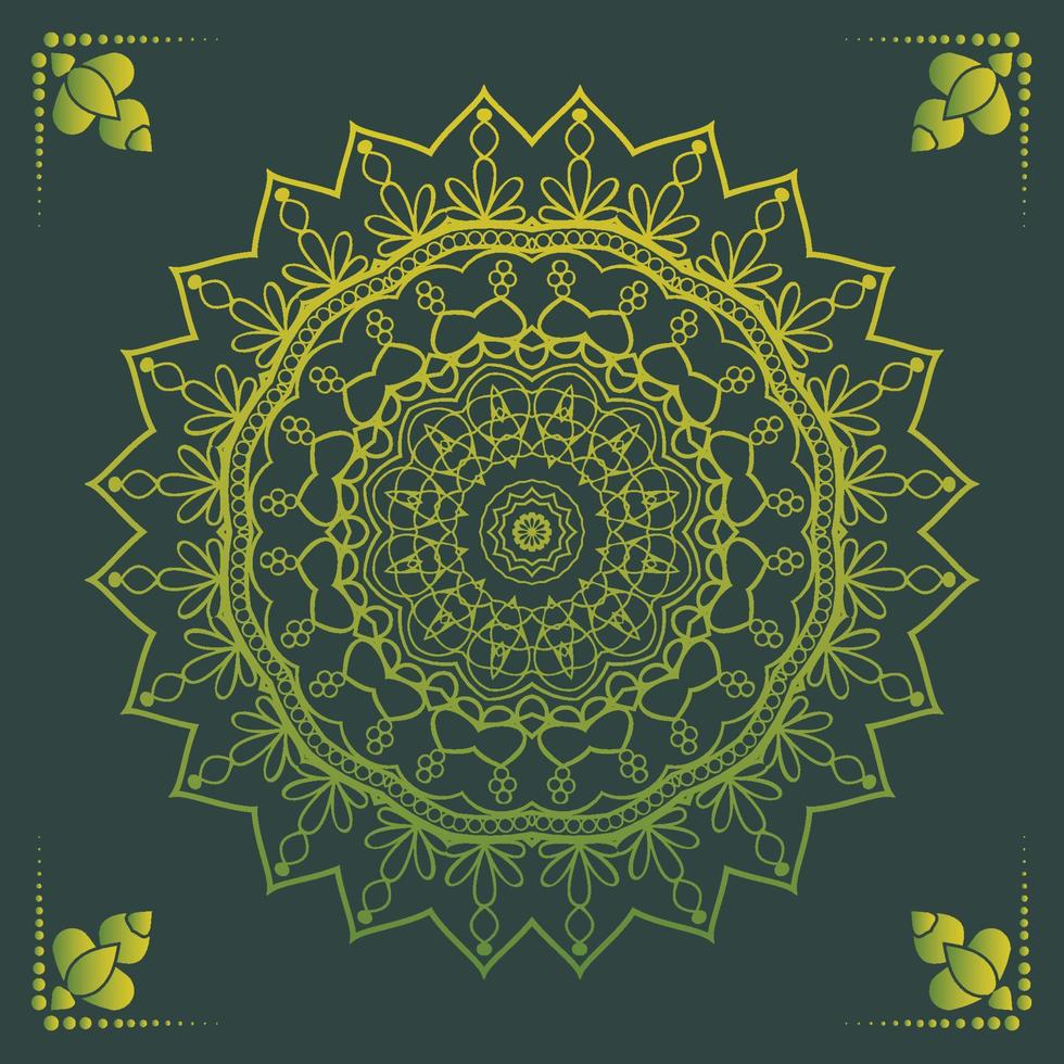 Luxury ornamental mandala design background in gold color vector