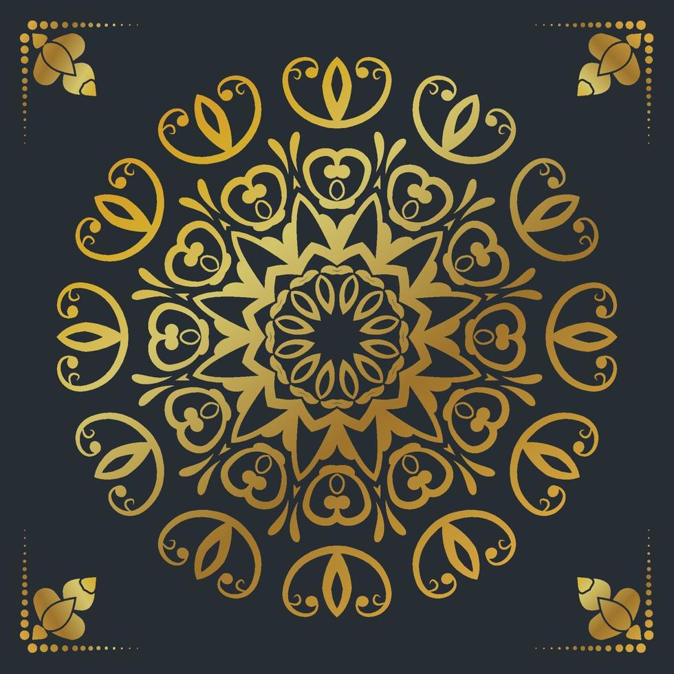Luxury ornamental mandala design background in gold color vector