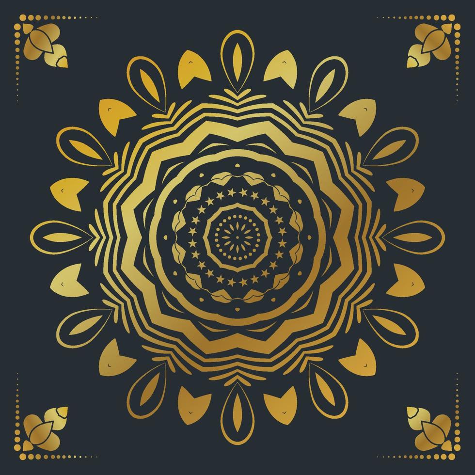 Fondo de diseño de mandala ornamental de lujo en color dorado. vector