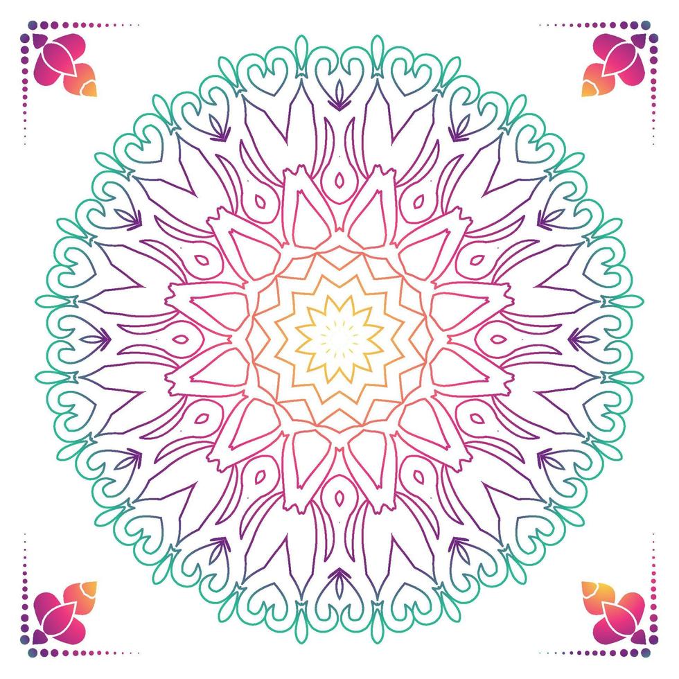 Luxury ornamental mandala design background in gold color vector