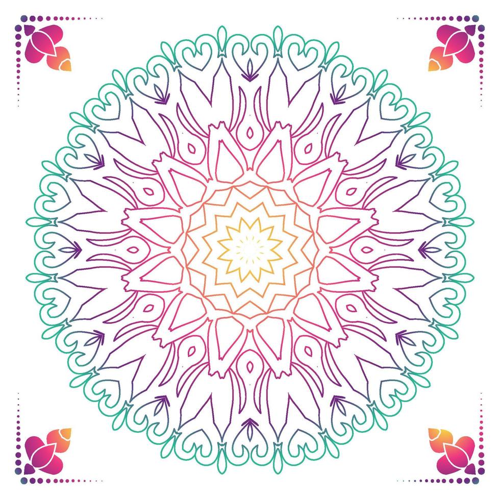 Fondo de diseño de mandala ornamental de lujo en color dorado. vector