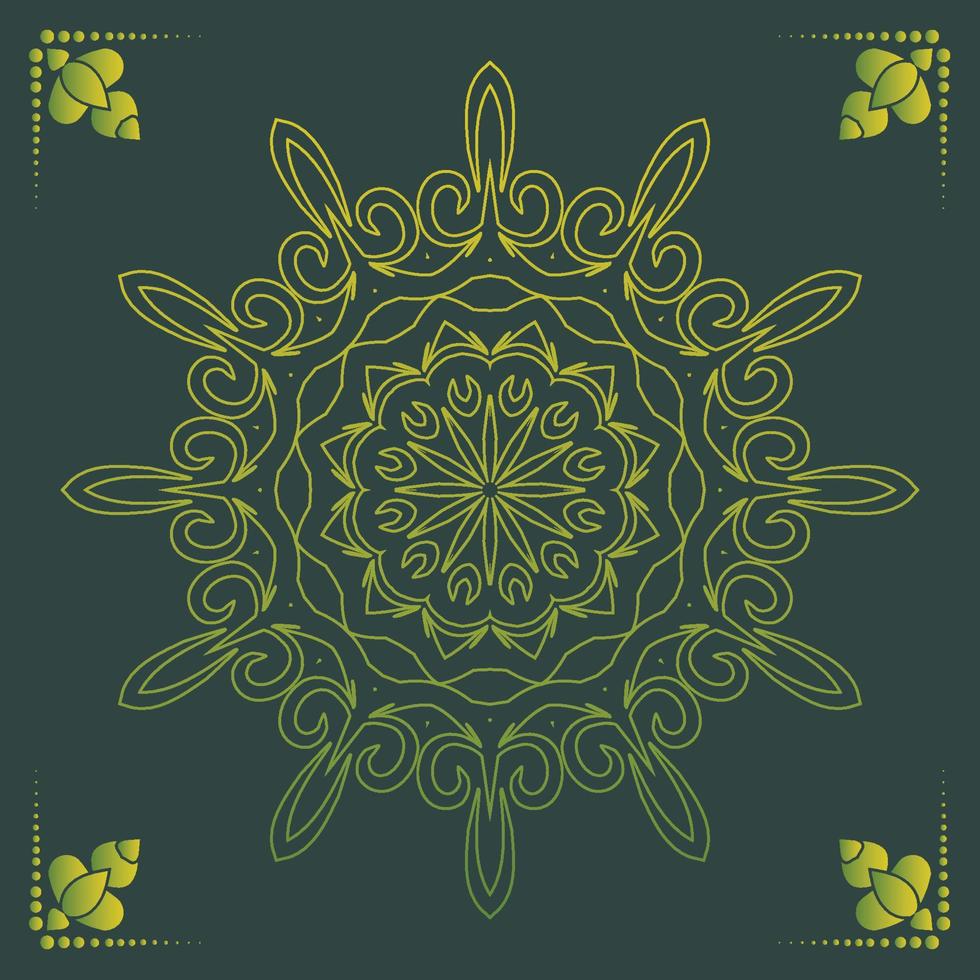 Luxury ornamental mandala design background in gold color vector
