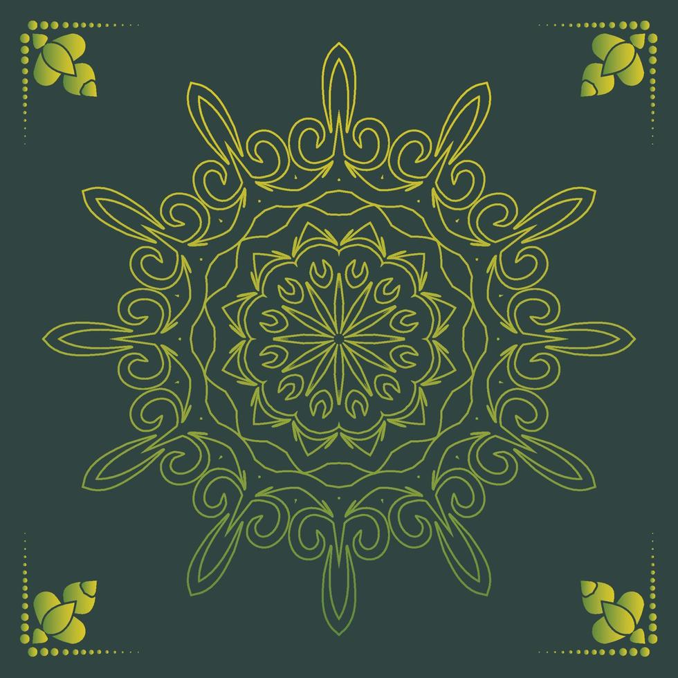 Fondo de diseño de mandala ornamental de lujo en color dorado. vector