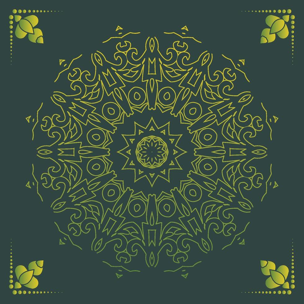 Luxury ornamental mandala design background in gold color vector