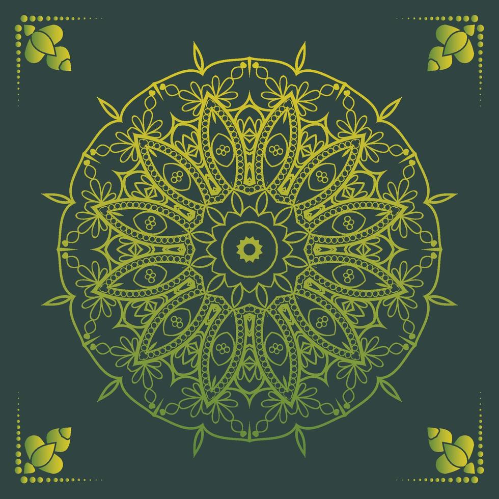 Luxury ornamental mandala design background in gold color vector