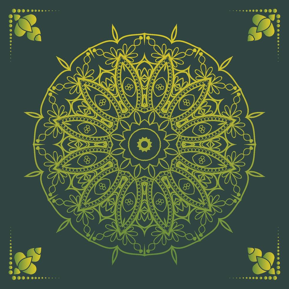 Fondo de diseño de mandala ornamental de lujo en color dorado. vector