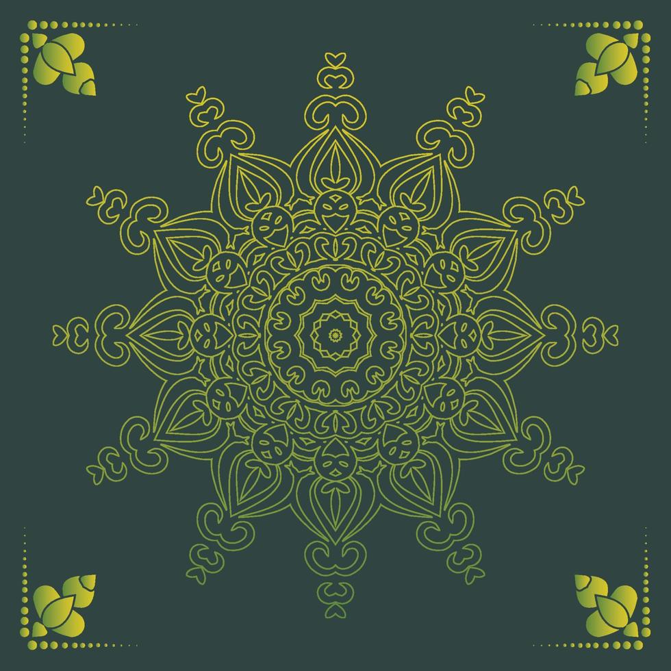 Luxury ornamental mandala design background in gold color vector
