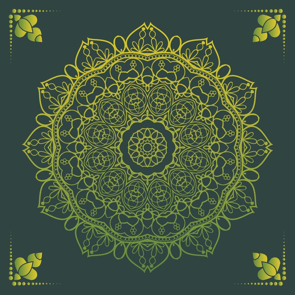 Luxury ornamental mandala design background in gold color vector