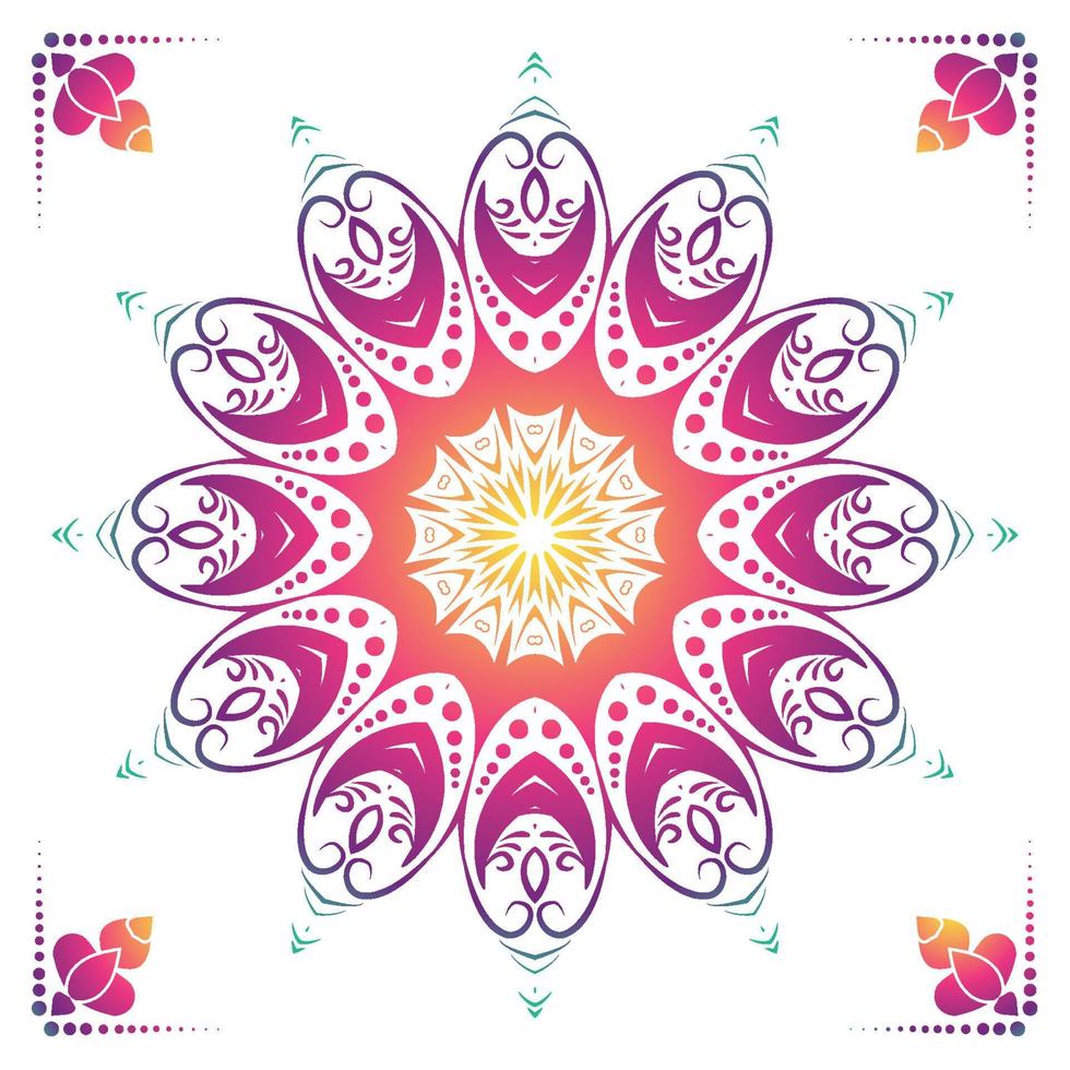 Luxury ornamental mandala design background in gold color vector
