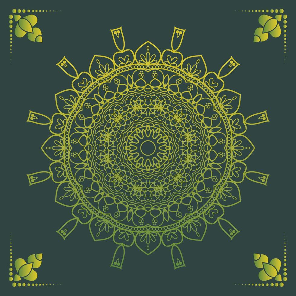 Luxury ornamental mandala design background in gold color vector