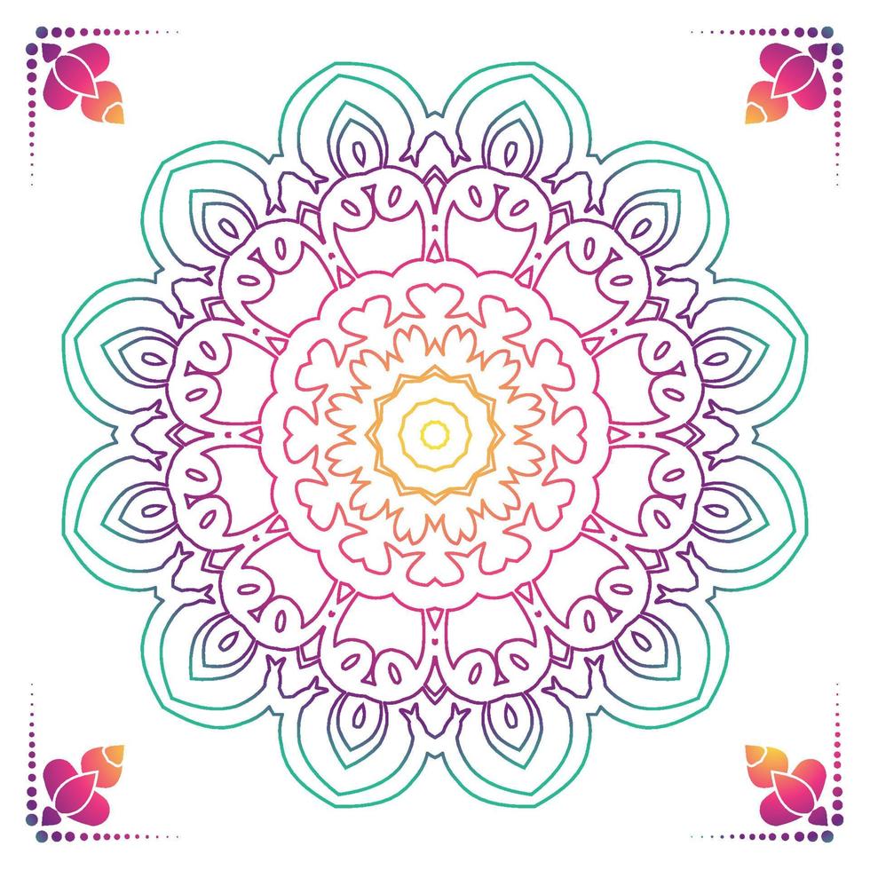 Fondo de diseño de mandala ornamental de lujo en color dorado. vector