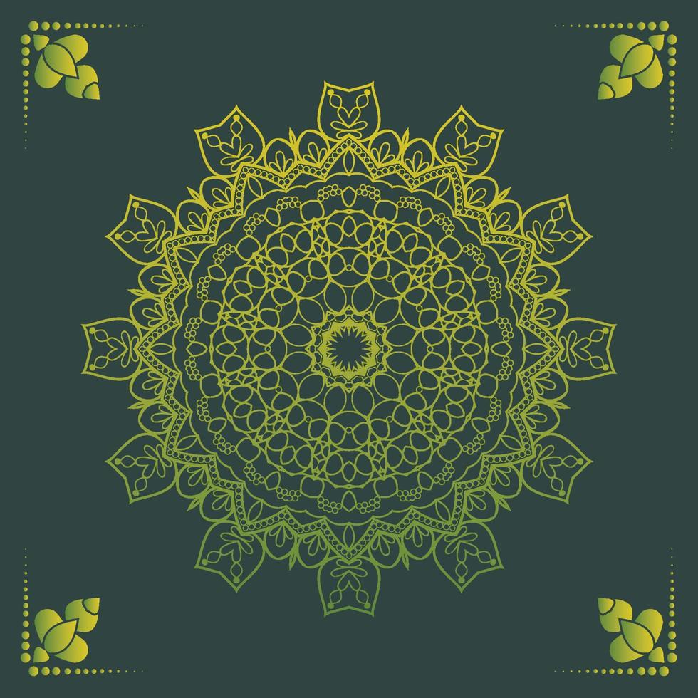 Luxury ornamental mandala design background in gold color vector