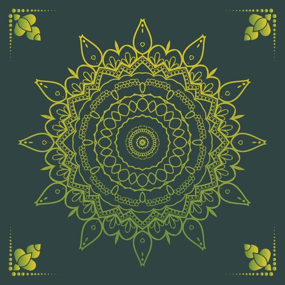 Luxury ornamental mandala design background in gold color vector