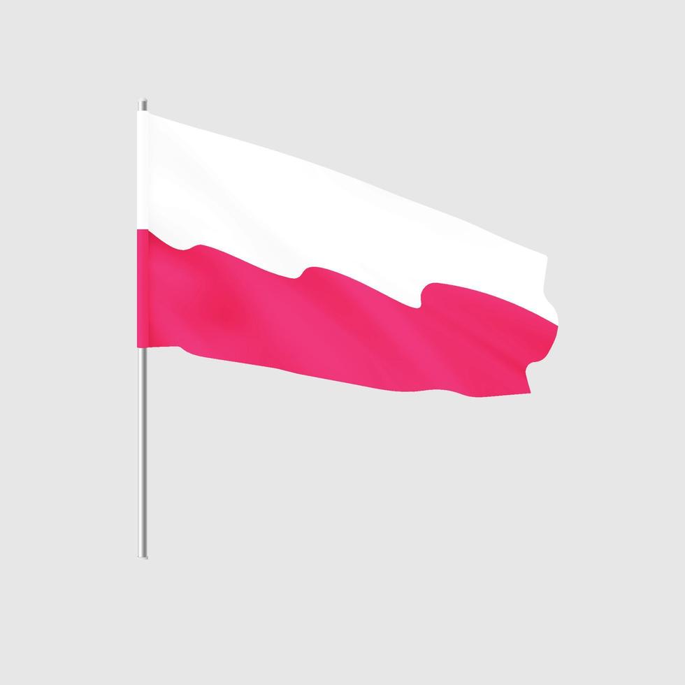 bandera polaca. bandera ondeante nacional de polonia. vector