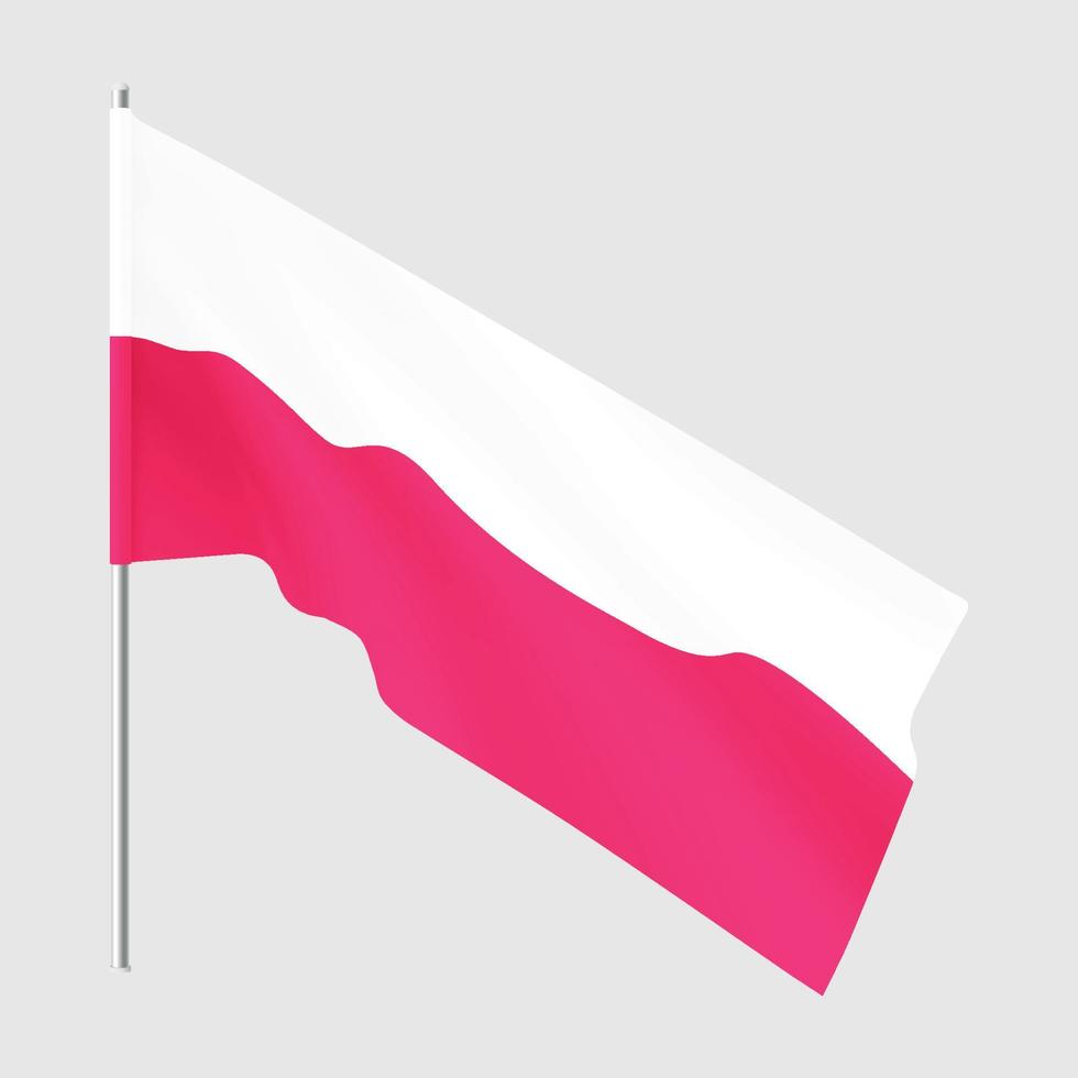 Polish flag. Poland national waving flag. vector