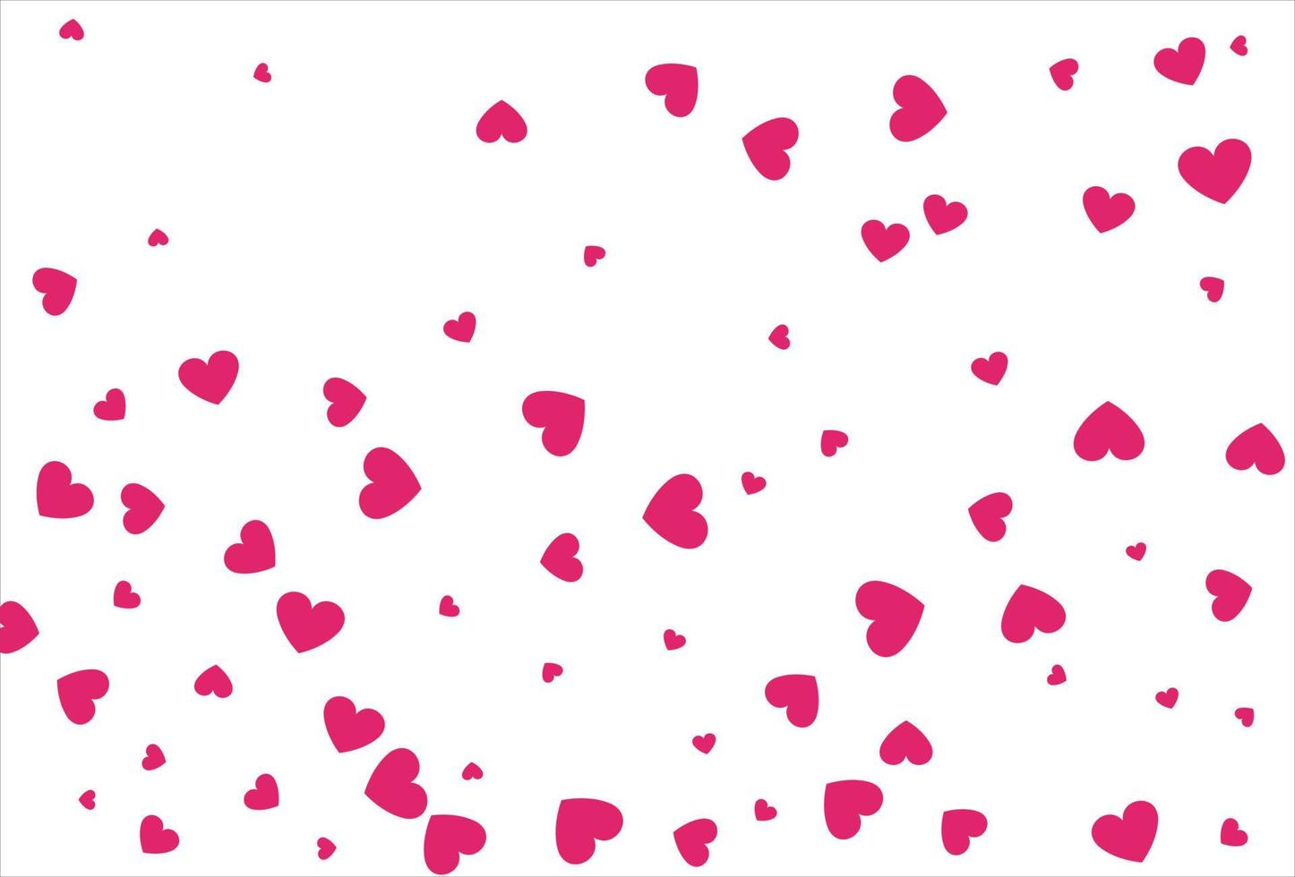 Red heart background. Love confetti background vector