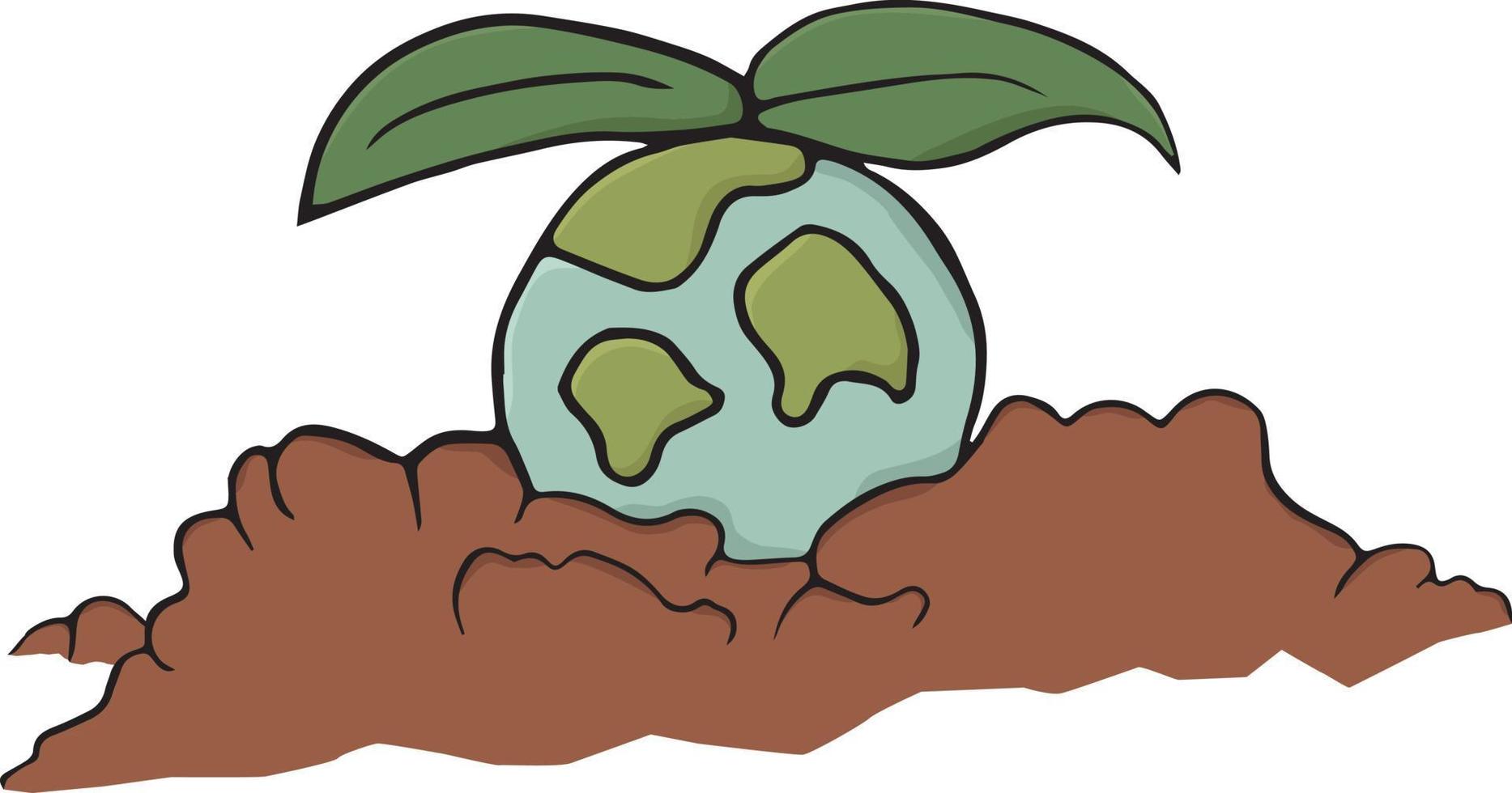 tierra y arbol vector