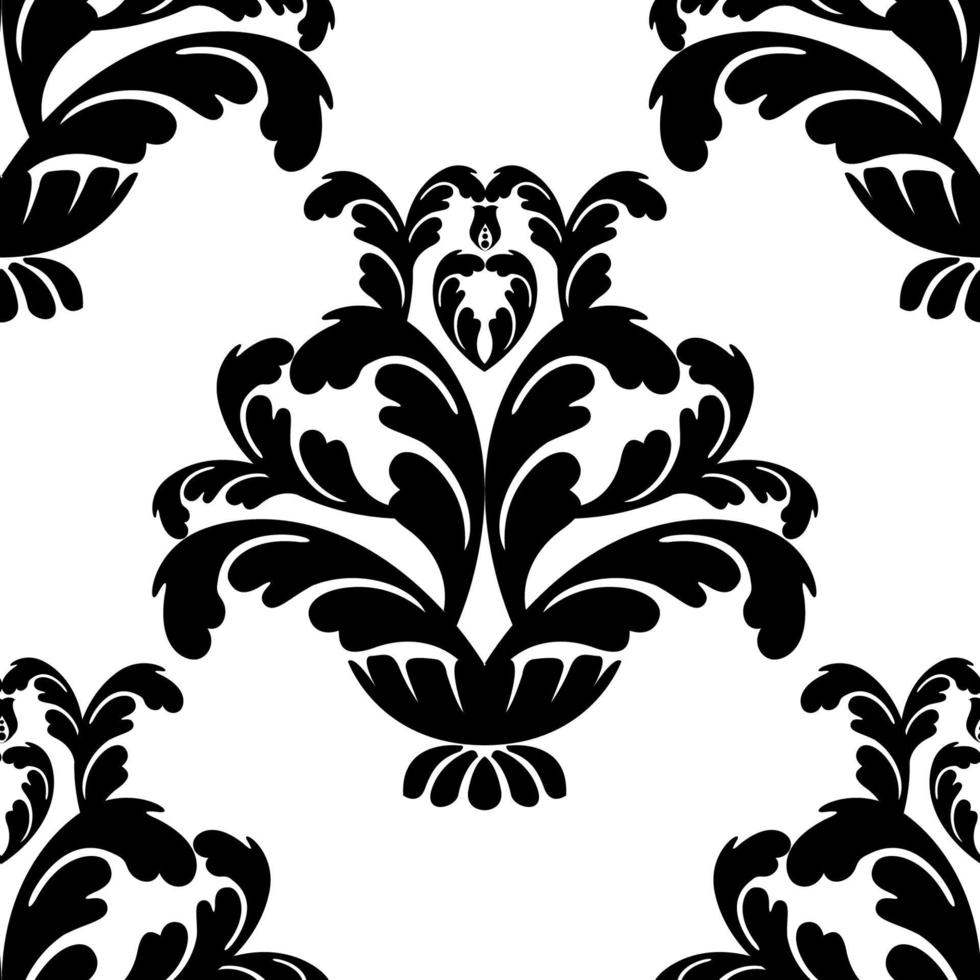 Remolino de ornamento de pergamino barroco vintage de damasco vectorial. remolino del escudo heráldico del monograma victoriano. retro floral patrón de hojas frontera follaje antiguo acanto caligrafía grabado tatuaje. patrones sin fisuras vector