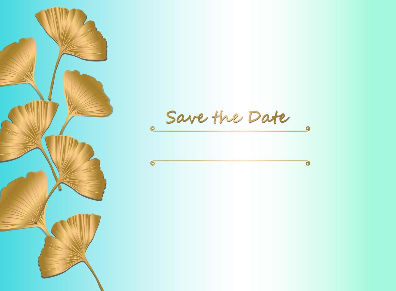 Vector banner of ginkgo biloba leaf. ink line art design. Ginkgo Biloba leaves. Copy Space