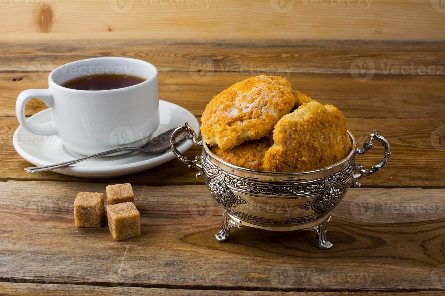 Homemade biscuits  in metal vase photo