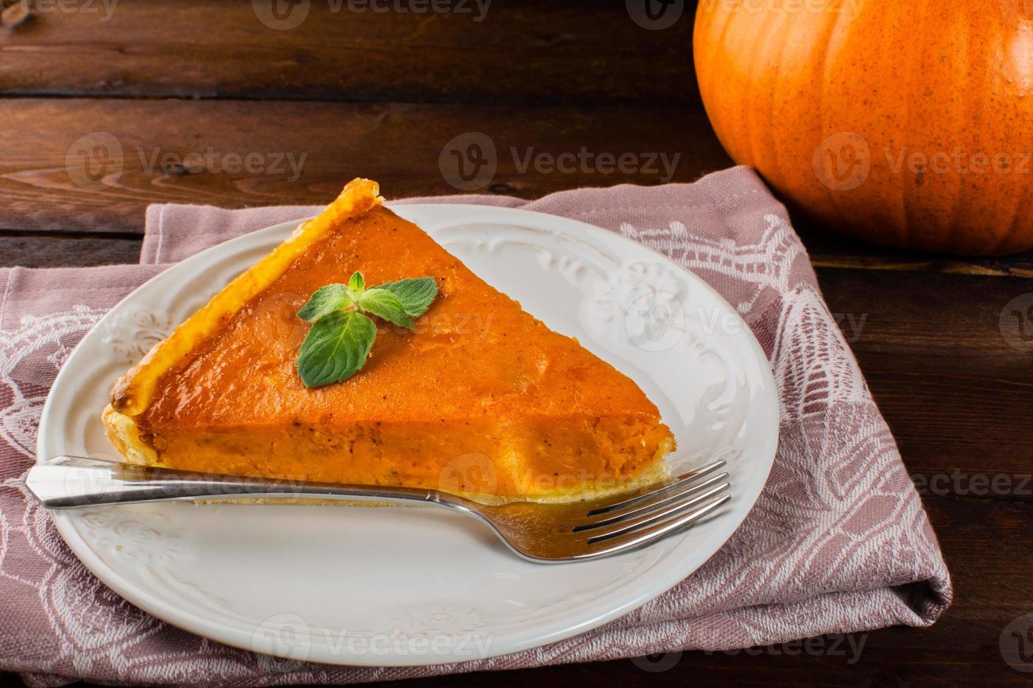 Pumpkin pie linen napkin photo