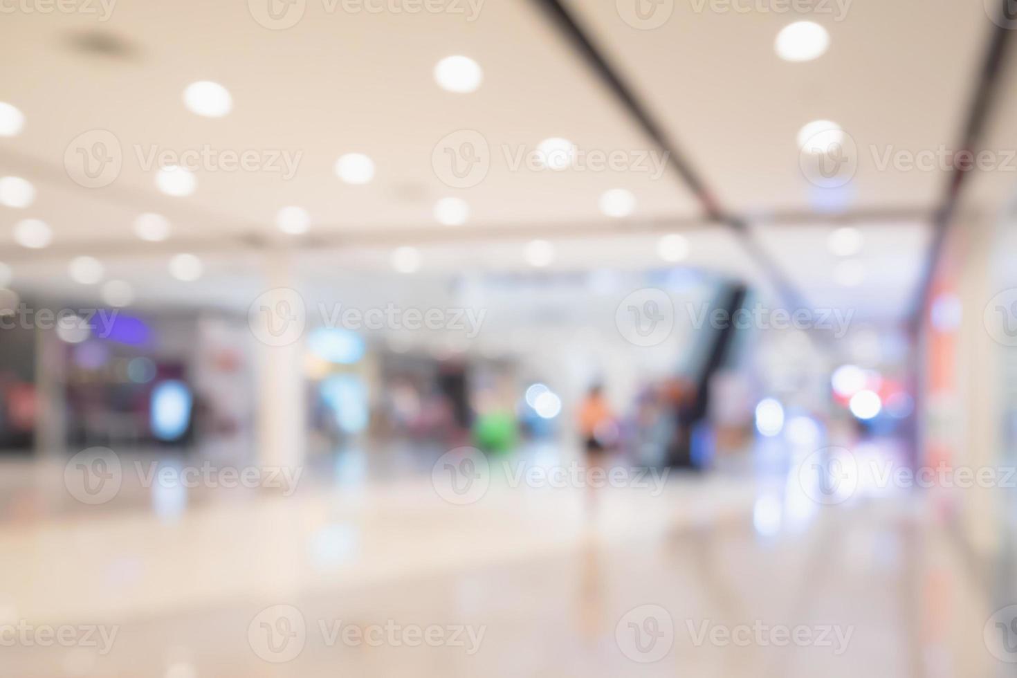 Abstract blur defocused shopping mall interior background photo