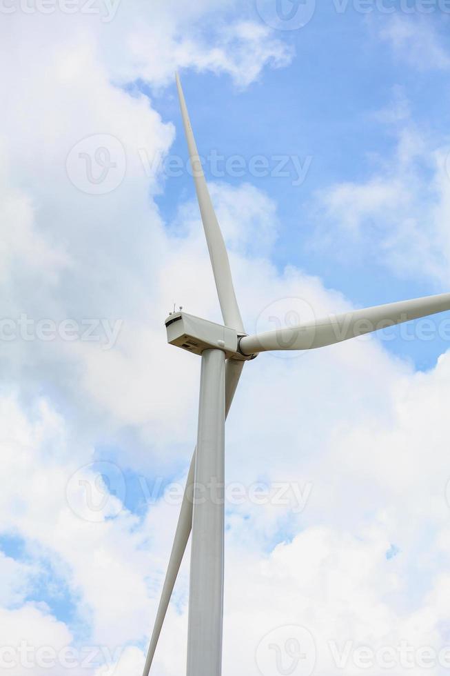 Wind turbines with the clouds and sky photo