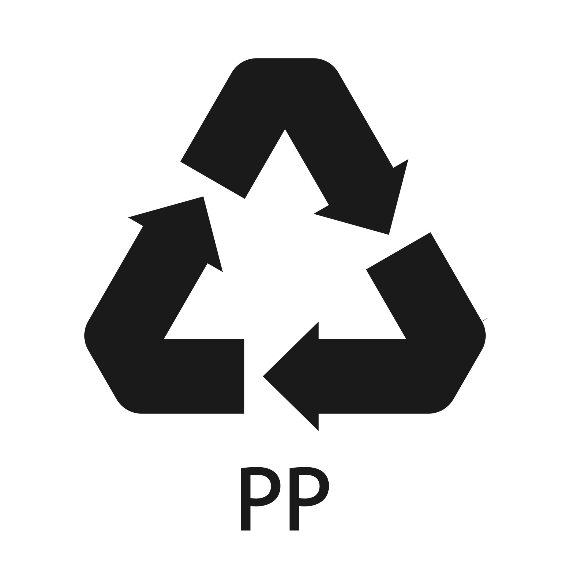 símbolo de reciclaje de plástico pp 5 icono de vector. 6963426 Vector