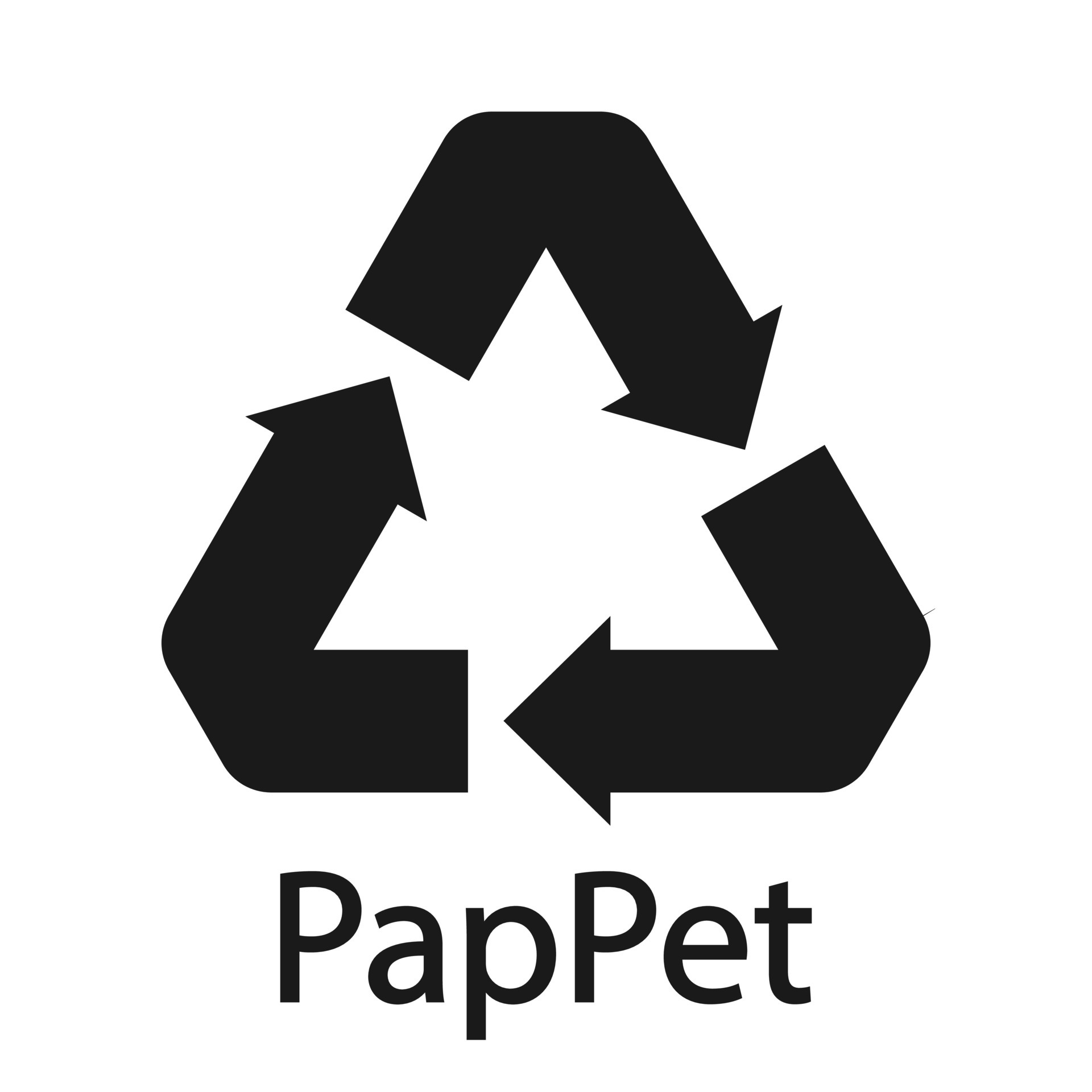 Paper cardboard. Recycling codes 81 PapPet. Composite materials sign