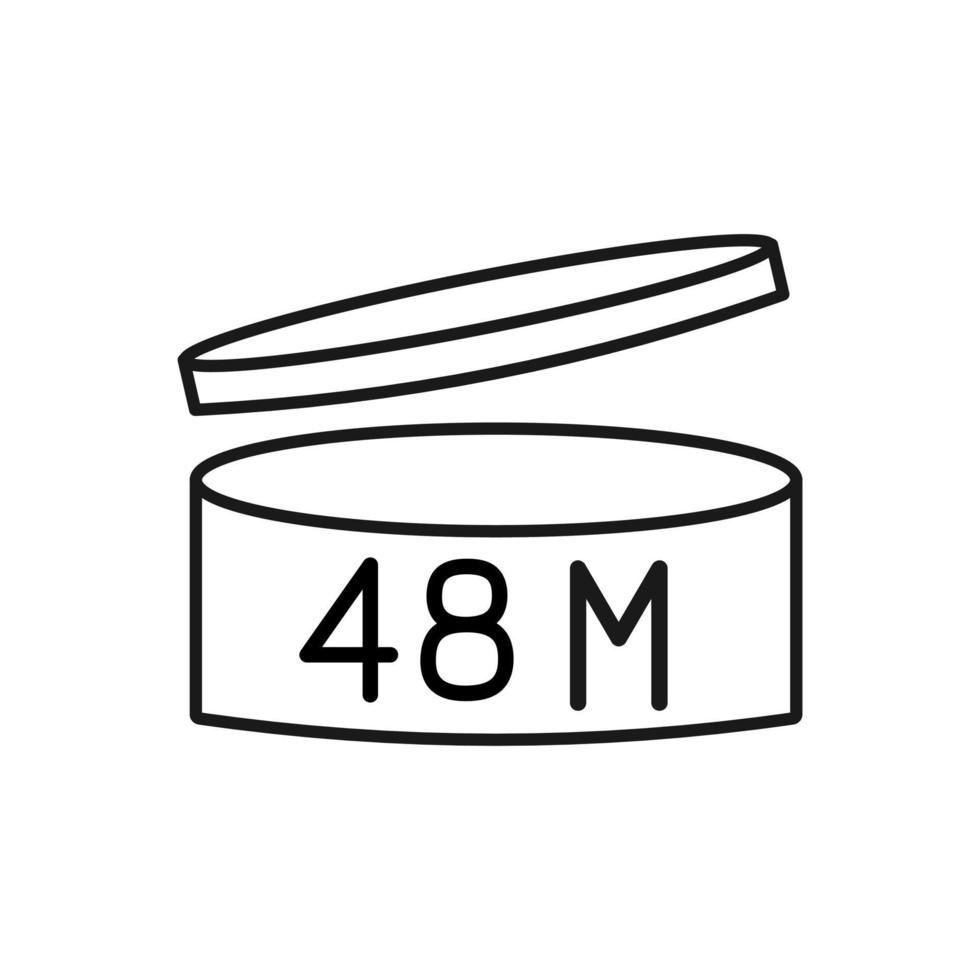 Expiration date 48 month icon. Period after opening symbol. Vector Illustration.