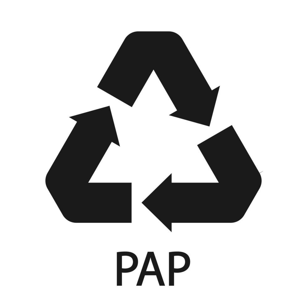 Paper recycling symbol PAP 20. Vector illustration