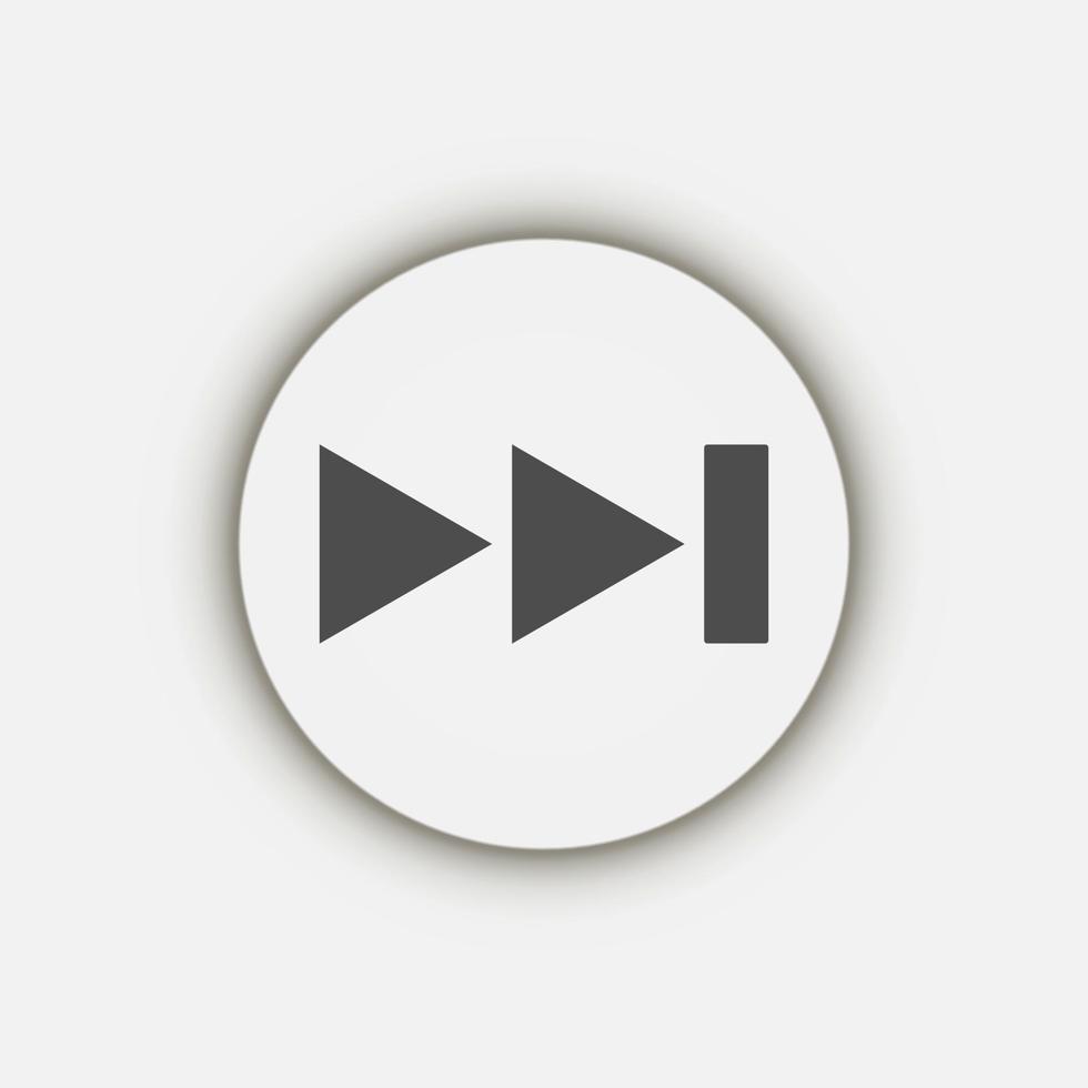 Grey rewind button, flat design style vector