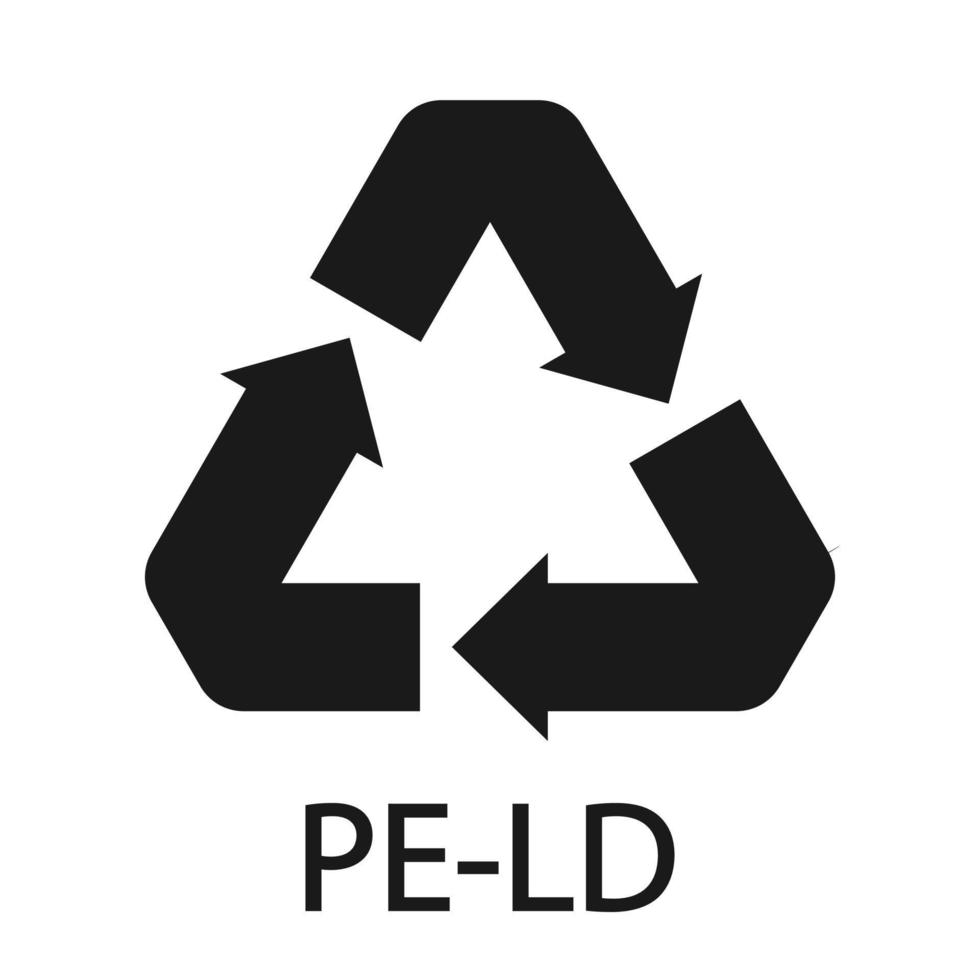 símbolo de código de reciclaje pe-ld 04. Signo de polietileno de baja densidad de vector de reciclaje de plástico.