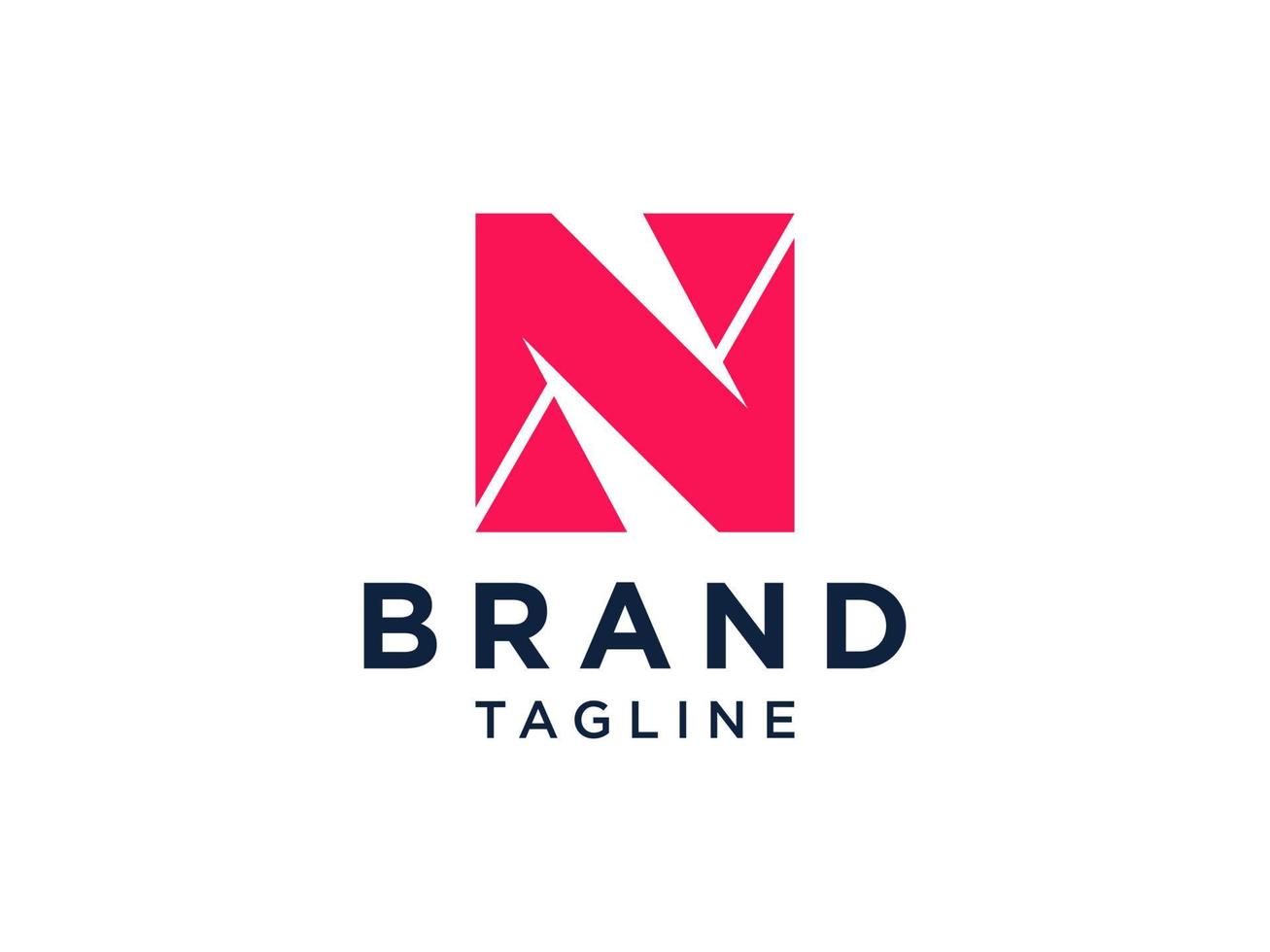 Abstract Initial Letter N Logo. Red Geometric Line Infinity Style isolated on White Background. Usable for Business and Branding Logos. Flat Vector Logo Design Template Element.