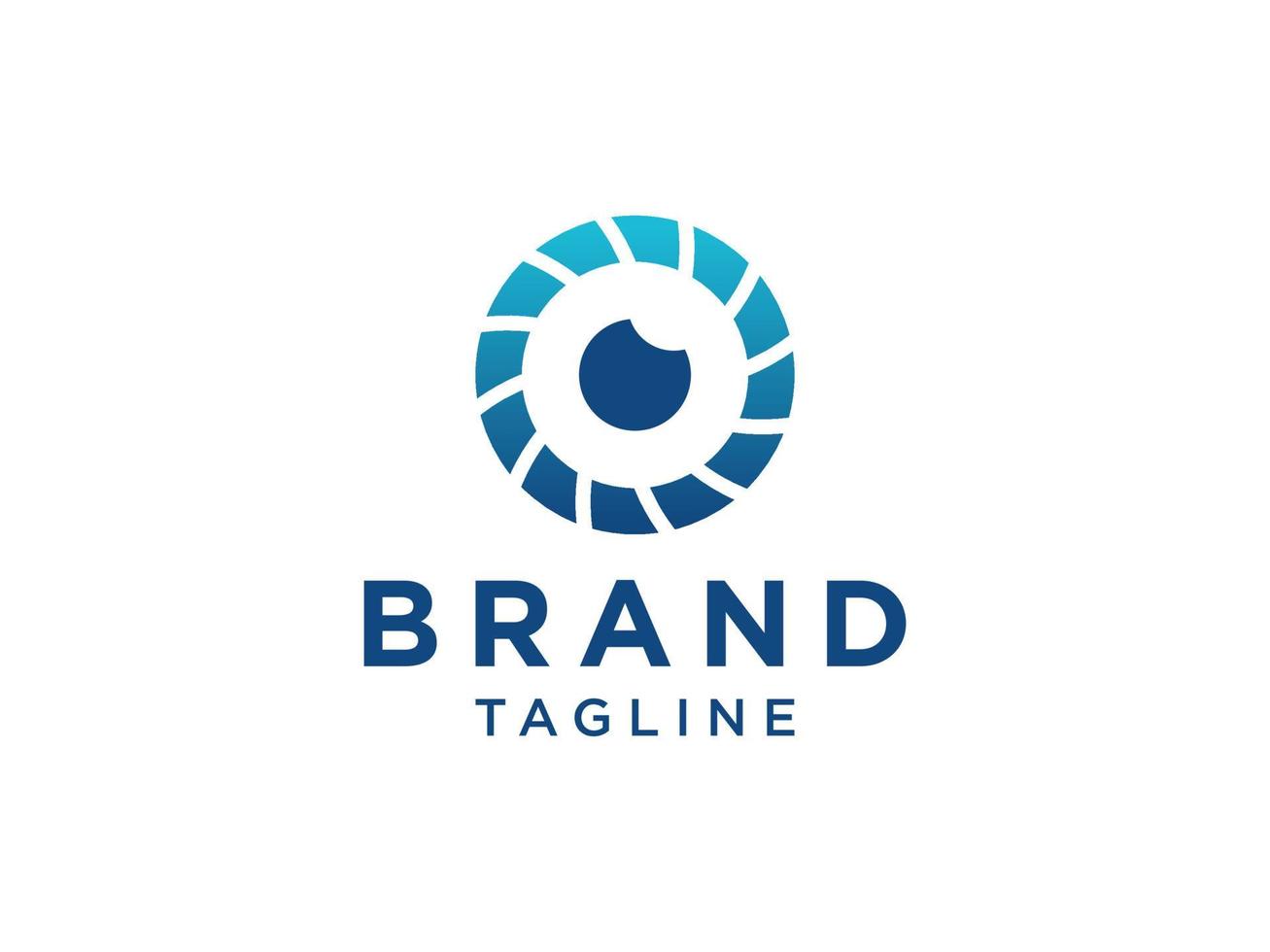 Abstract Eye Logo. Blue Circle Camera Icon. Usable for Business and Technology Logos. Flat Vector Logo Design Template Element.