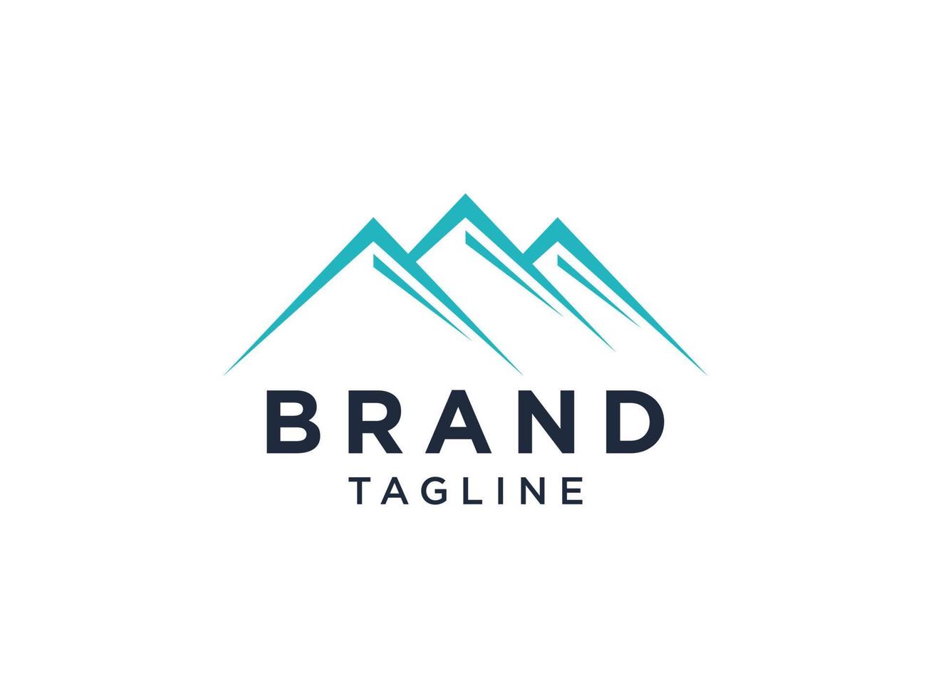 Outline Abstract Mountain Logo. Flat Line Vector Logo Design Template Element.