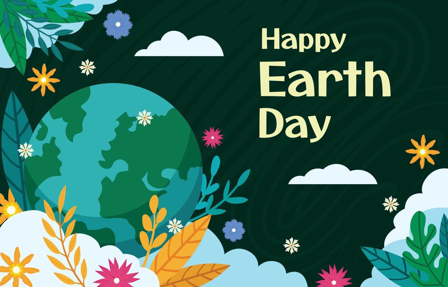 Earth Day with Floral Background vector