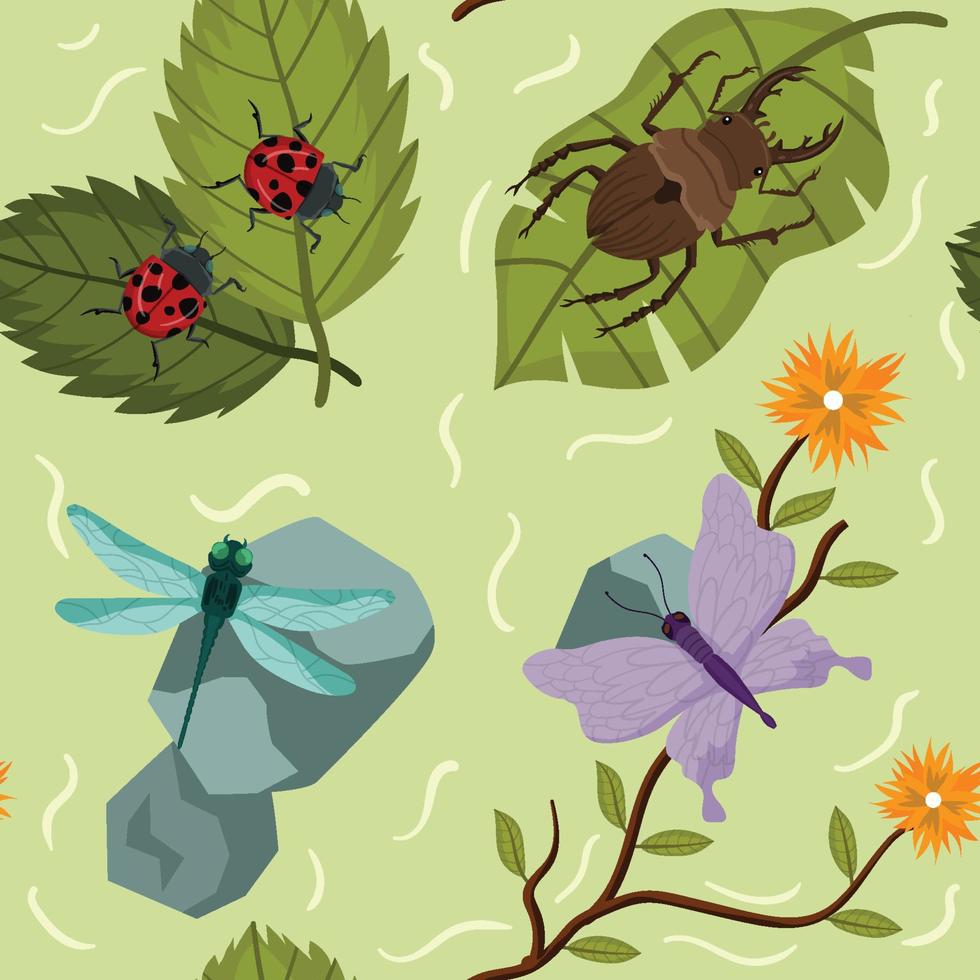 Insect Seamless Pattern vector