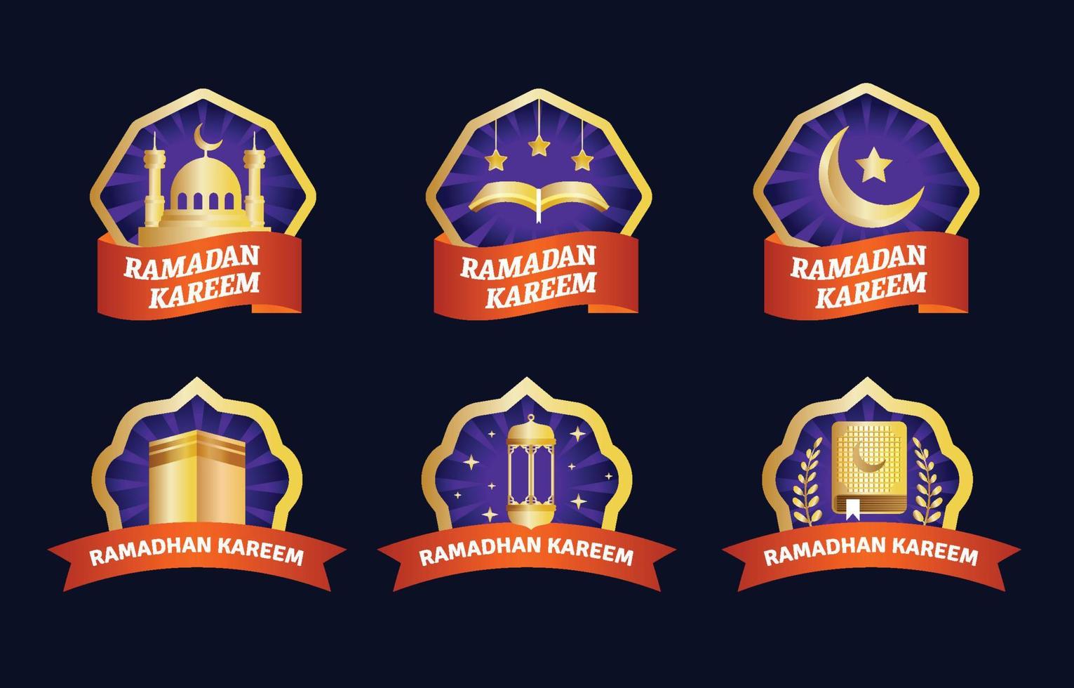 Ramadan Kareeem Sticker Set vector