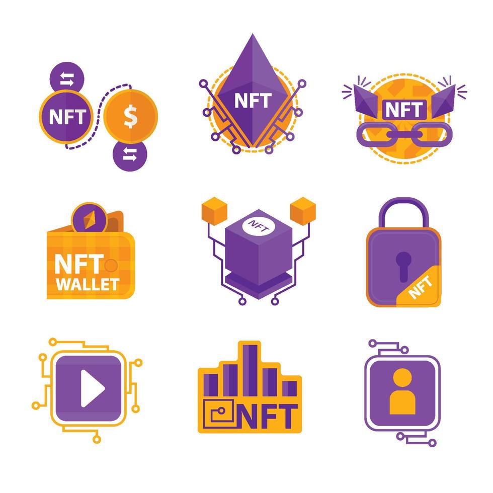 NFT Non Fungible Token Icon vector