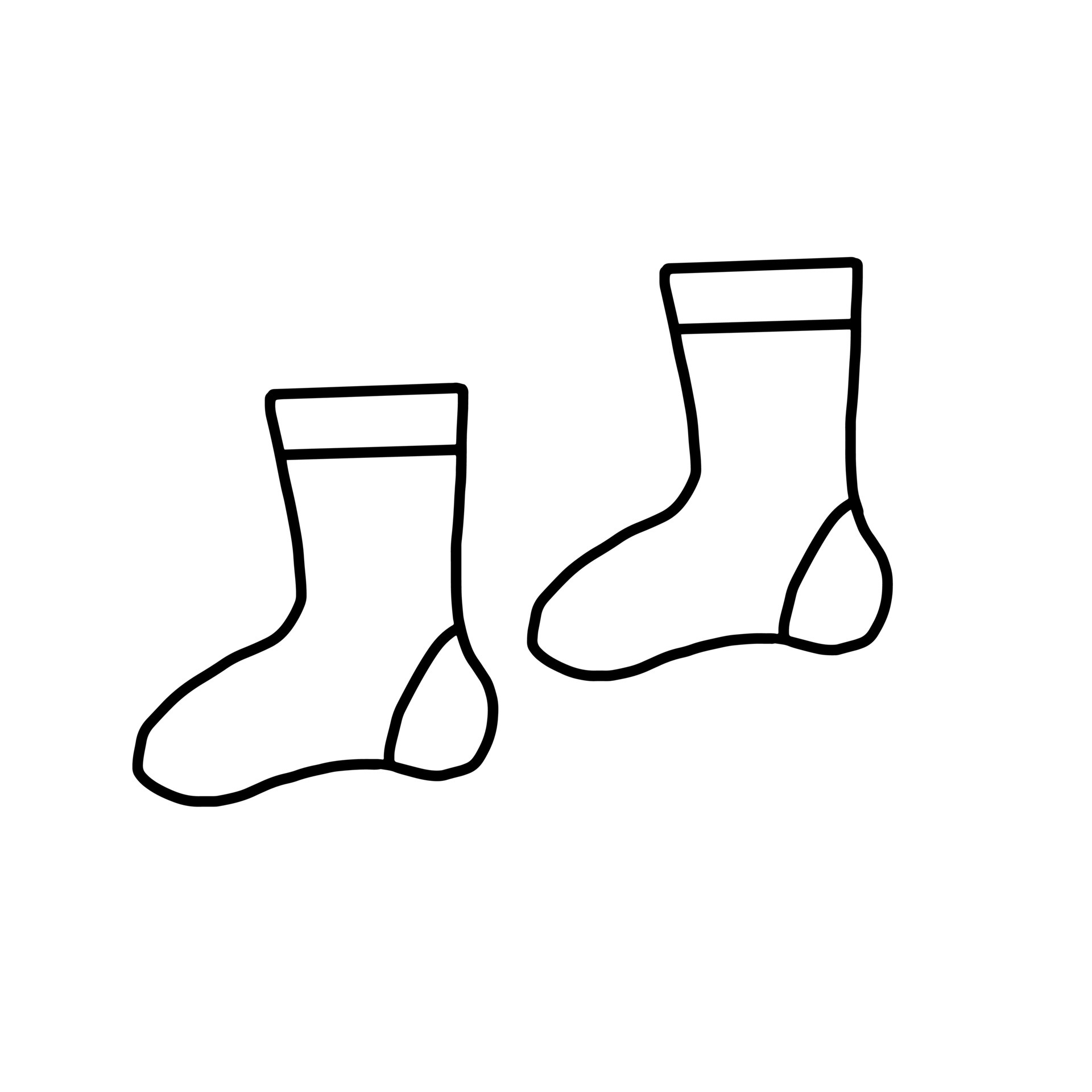 Sock Winter Cloth Fashion Hand drawn organic line Doodle 6963799 Vector ...