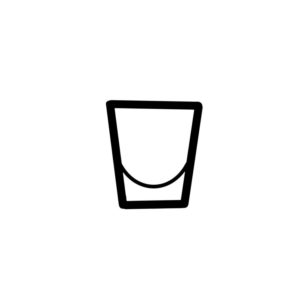 bebida de vidrio contenedor de bebidas dibujado a mano doodle de línea orgánica vector