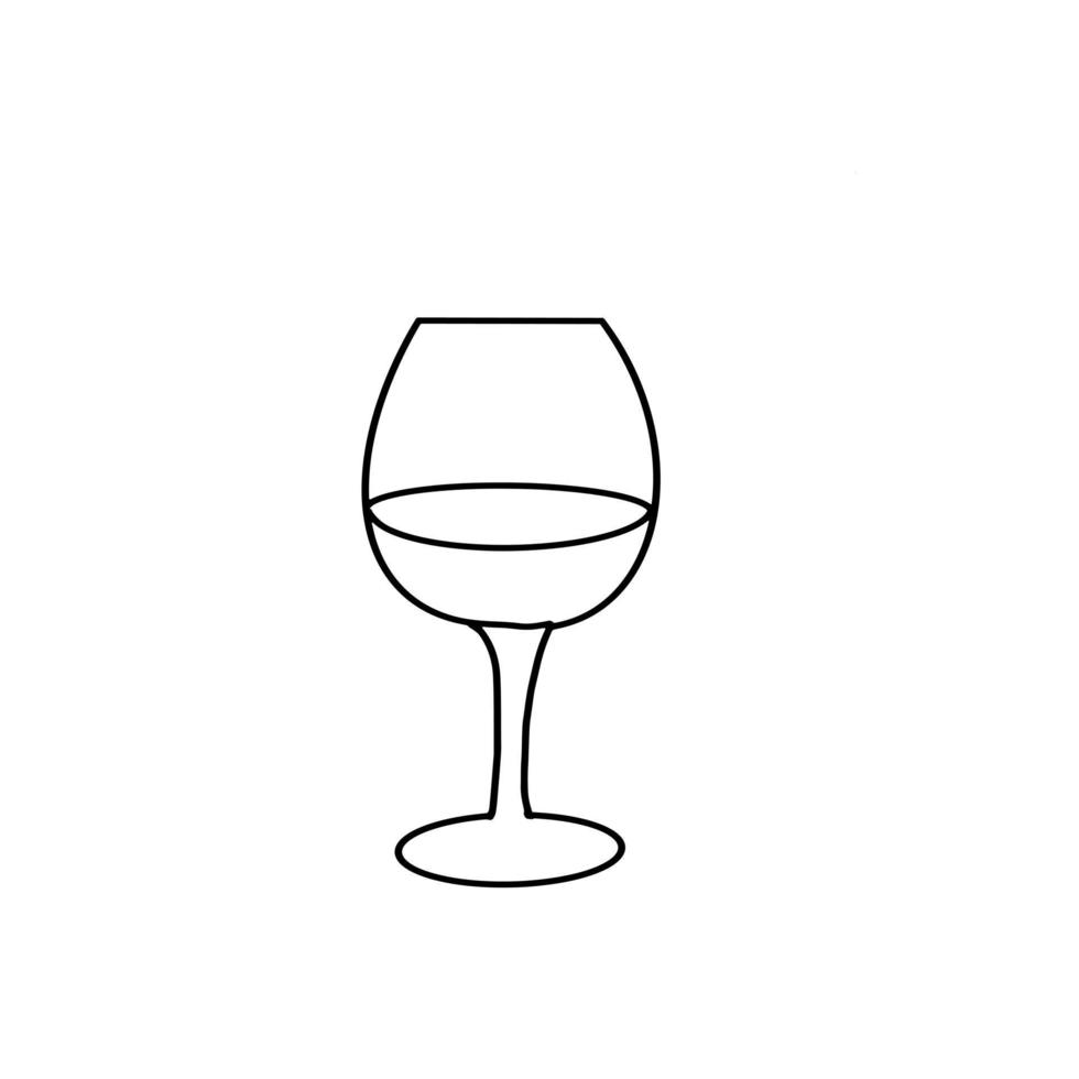 Wine Drink Beverage for relax and celebration Hand drawn organic line Doodle vector