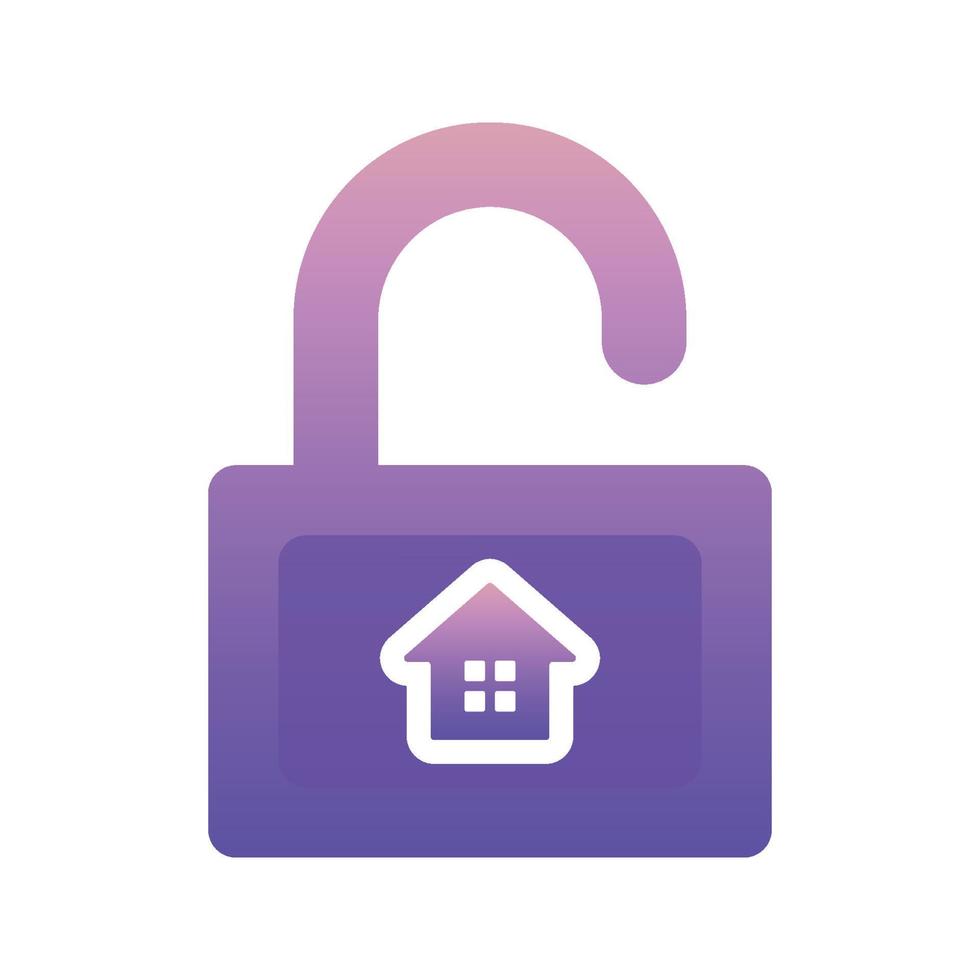 padlock home logo element design template icon vector