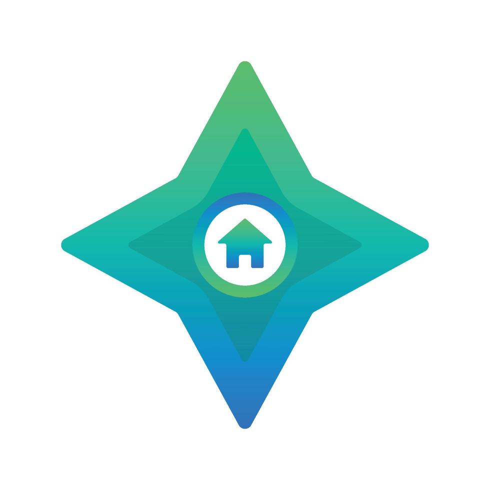 home shuriken logo element design template icon vector