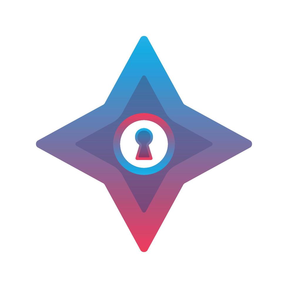 key shuriken logo element design template icon vector