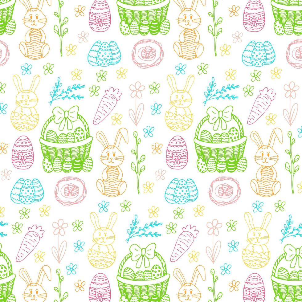 Easter background, egg pattern. Happy Easter greeting card. Vector graphics. Holiday concept for invitation, card, ticket, branding, logo, label, emblem. Coloring book page for adults, children, kids