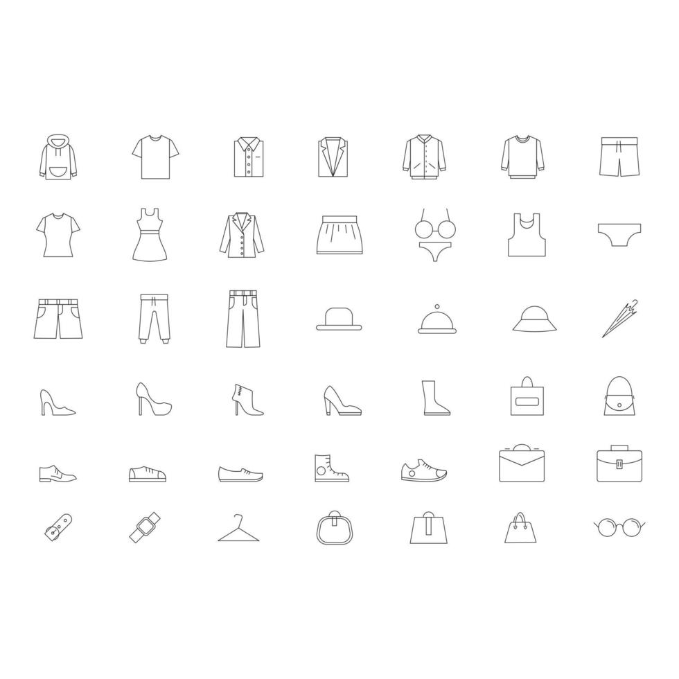 fashion icon set for symbol icon website presentation vector